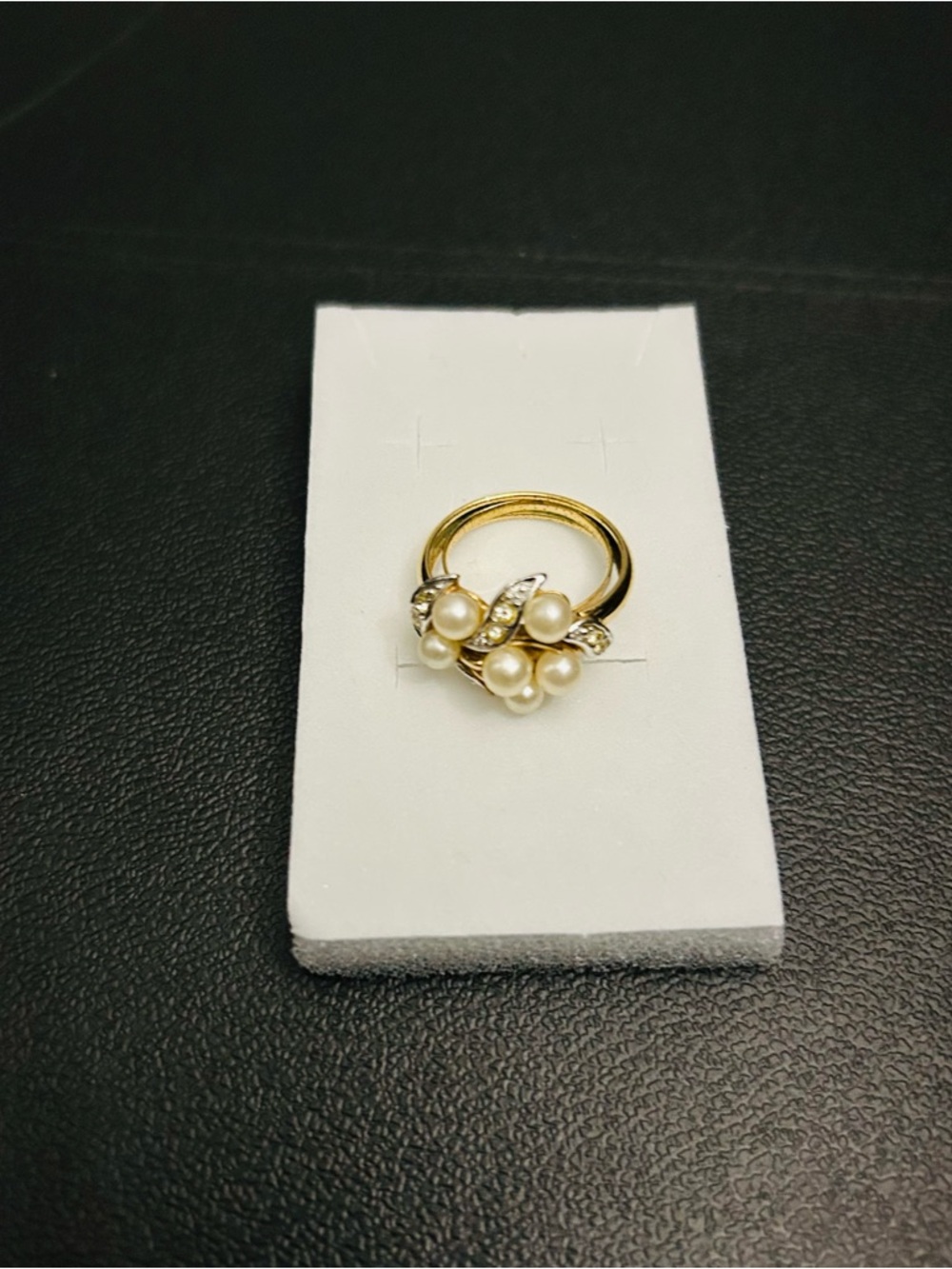 10k Gold Pearl & Diamond Ring